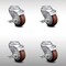 Service Caster 3.5 Inch SS Maroon Polyurethane Wheel Swivel Bolt Hole Caster Set with Brake SCC SCC-SSBH20S3514-PPUB-MRN-TLB-4 - alternate 1